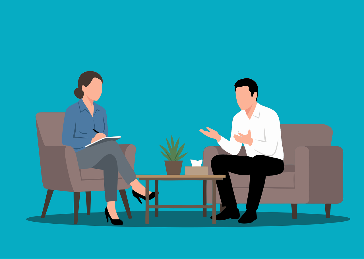therapy, counseling, therapist, counselor, listener, communication, mental health, psychology, discussion, professional, client, man, woman, sitting, listening, 